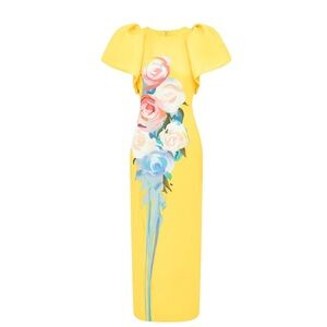 ISO Leo Lin Lucinda floral ruffled maxi dress